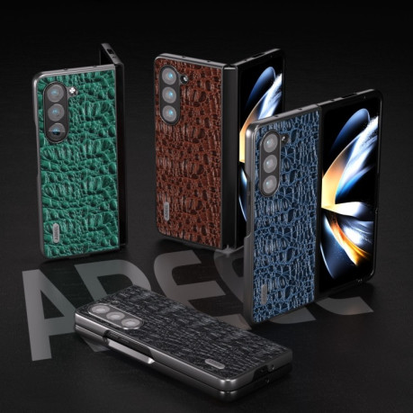Протиударний шкіряний чохол ABEEL Genuine Leather Sky Series для Samsung Galaxy Fold 5 - коричневий