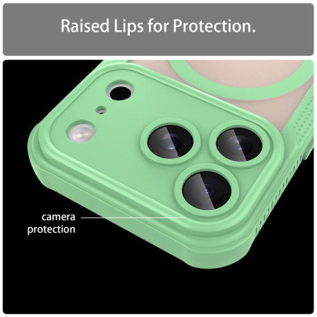 Противоударный чехол Armor Glaze MagSafe Magnetic для iPhone 17 Pro - зеленый