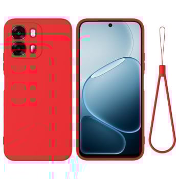 Силиконовый чехол Solid Color Liquid Silicone на OPPO A6 4G / 5G / A6s 4G / 5G — красный