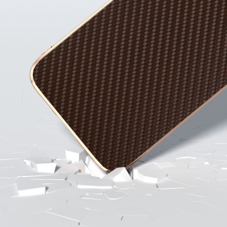 Противоударный чехол Nano Electroplating Carbon Fiber Textur для Samsung Galaxy S23 FE 5G - темно-коричневый