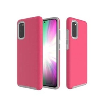 Протиударний чохол HMC Anti-slip Armor Texture Samsung S20 Ultra - пурпурно-червоний