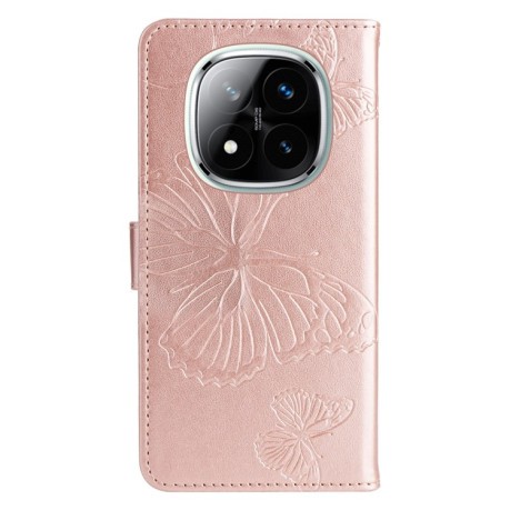 Чохол-книжка Embossed Butterfly для Xiaomi Redmi Note 14 Pro / 14 Pro+ 5G - рожеве золото