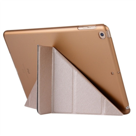 Чехол-книжка Silk Texture Horizontal Deformation iPad 9/8/7 10.2 (2019/2020/2021) -золотой
