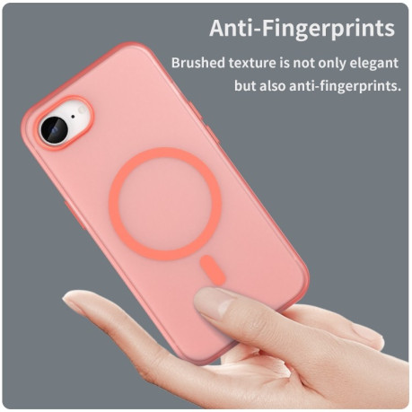 Противоударный чехол MagSafe Frosted Translucent TPU + PC для iPhone 16e - красный