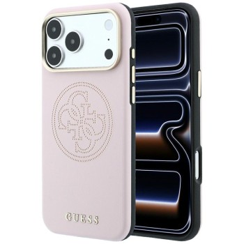 Оригинальный чехол Guess Perforated 4G Gold Logo с MagSafe на iPhone 17 Pro Max / 18 Pro Max - Pink