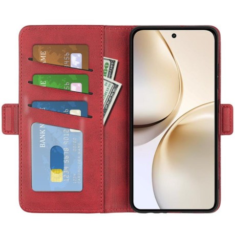 Чехол-книжка Dual-side Magnetic Buckle для Realme 14 Pro+ - красный