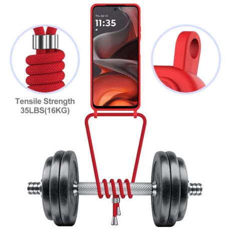 Силіконовий чохол Integrated Card Bag Solid Color Liquid Silicone на Motorola Moto G15/G15 Power 4G - червоний