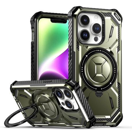Противоударный чехол Armor Series MagSafe для iPhone 15 Pro - зеленый