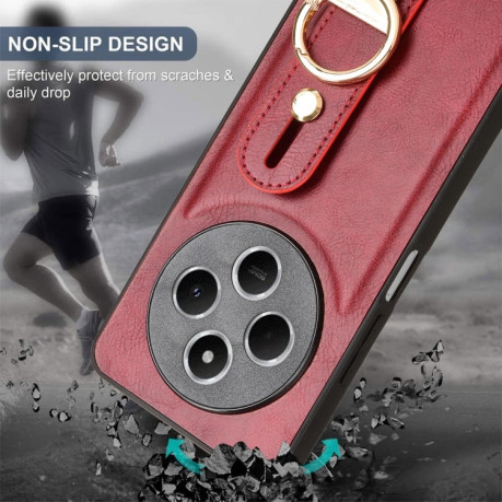 Протиударний чохол Wristband Leather Back для Xiaomi Redmi 14C 4G/Poco C75/Redmi A4 5G - червоний