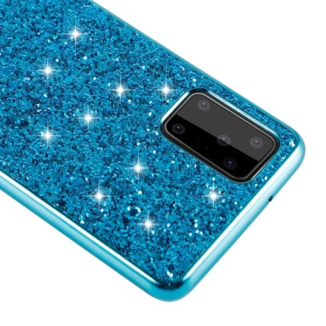 Ударозащитный чехол Glittery Powder на Samsung Galaxy S20 FE - синий