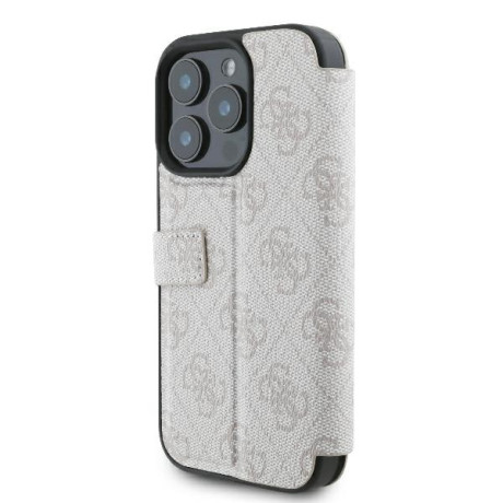 Оригінальний чохол-книжка Guess 4G Metal Logo для iPhone 16 Pro Max - Pink