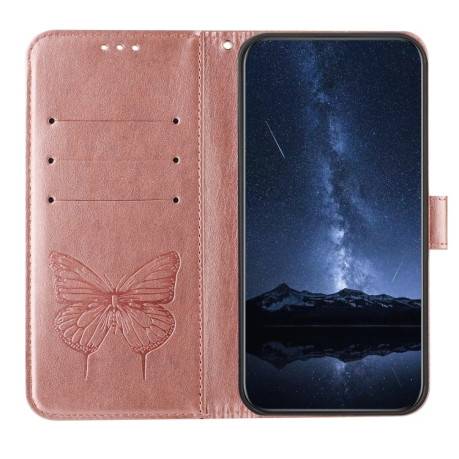 Чехол-книжка Embossed Butterfly для Samsung Galaxy A56 5G - розовое золото