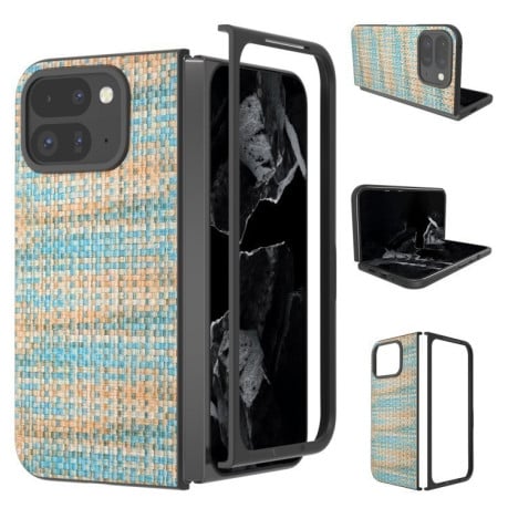 Противоударный чехол Black Frame PU Leather Full Coverage для Google Pixel 9 Pro Fold  - синий