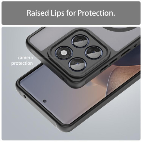 Чохол протиударний Fan Dun Series TPU Hybrid PC Frosted Magsafe для Motorola Edge 60  - чорний