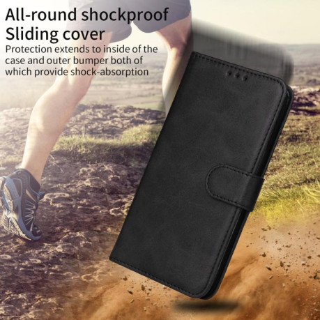 Чохол-книжка Classic Calf Texture на Motorola Edge 60 Fusion / Edge 5G 2025 - чорний