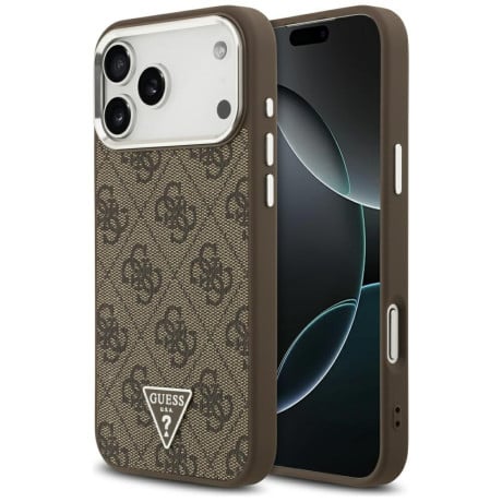Оригинальный чехол Guess 4G Triangle Logo с MagSafe на iPhone 17 Pro Max - brown