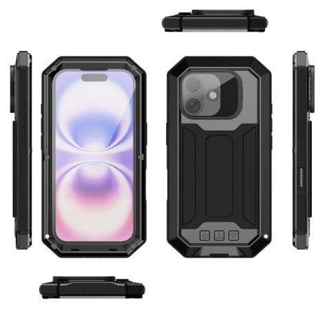 Противоударный чехол R-JUST защита камеры + подставка на iPhone 17 - черный