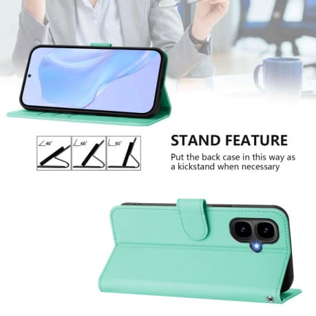 Чехол-книжка с мягким покрытием (Skin Feel) со шнурком на Infinix Smart 10 4G - зеленый