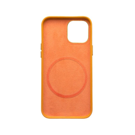 Кожаный чехол QIALINO Nappa Leather Case (with MagSafe Support) для iPhone 12 / 12 Pro - желтый