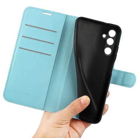 Чехол-книжка Litchi Texture Horizontal Flip Leather на Samsung Galaxy M16 / F16 - синий
