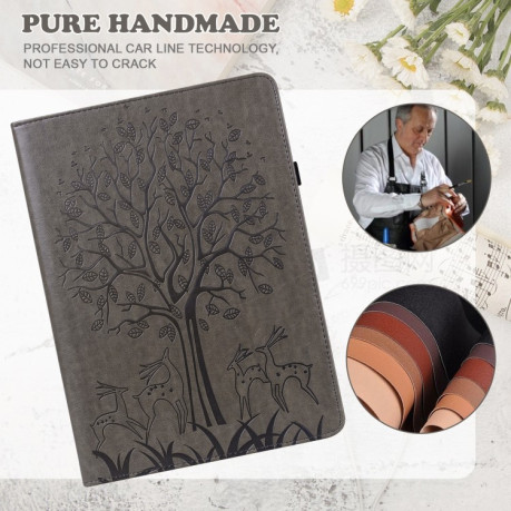 Чохол-книжка Tree Deer Embossed Leather для Xiaomi Redmi Pad SE 8.7 - сірий