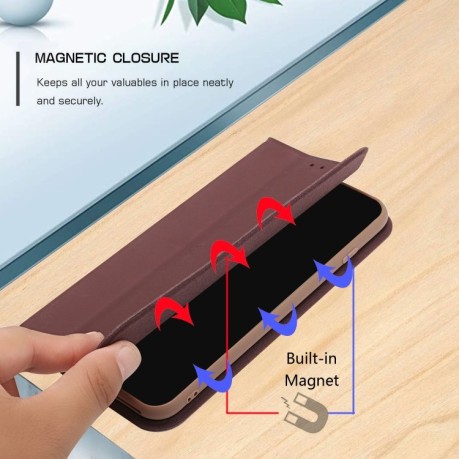 Чехол-книжка 3-Folding Ultrathin Skin Feel для iPhone XR - коричневый