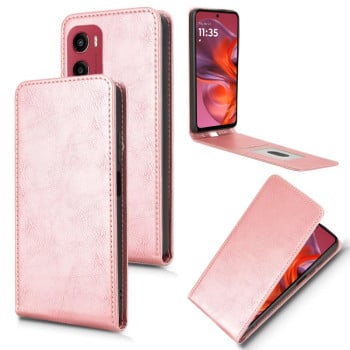Флип-чехол Vertical Flip Leather Phone Case with Card Slot для Motorola Moto G05 - золото