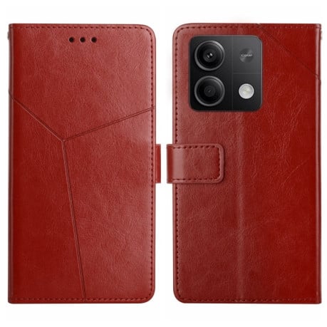 Чохол-книжка Y-shaped Pattern для Xiaomi Redmi Note 13 4G - коричневий