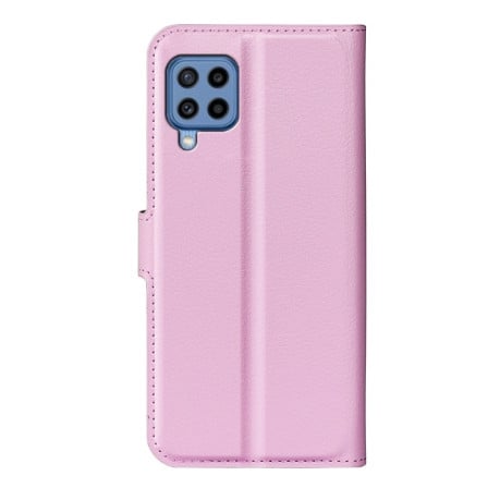 Чехол-книжка Litchi Texture для Samsung Galaxy M22 - розовый