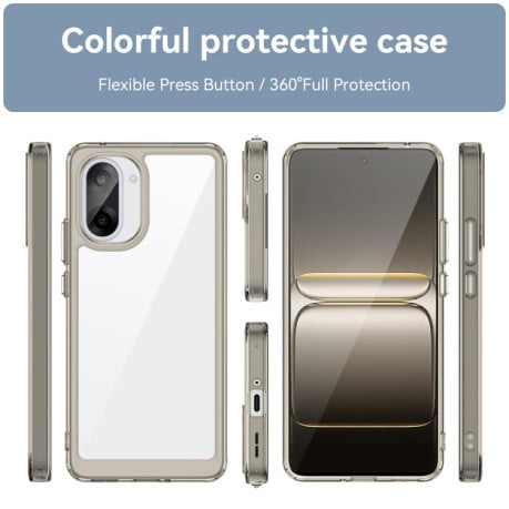 Чохол Colorful Acrylic Series із кольоровим бампером на OnePlus Nord CE5 5G - прозоро-сірий
