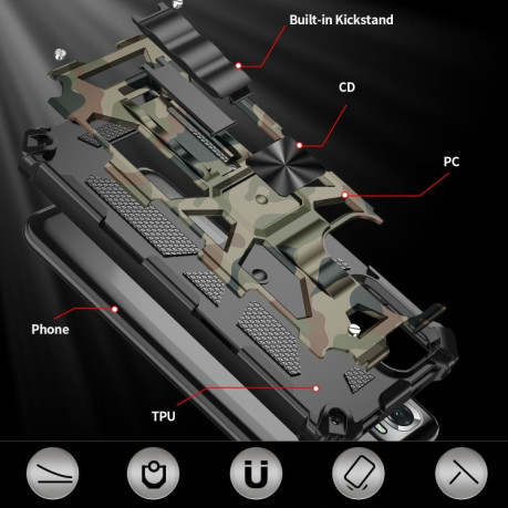 Противоударный чехол Camouflage Armor на Xiaomi Redmi Note 10 Pro - зеленый