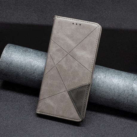 Чехол-книжка Rhombus Texture для Xiaomi Redmi Note 13 4G - серый