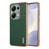 Чехол AZNS Electroplated Frame Crocodile Texture на Xiaomi Redmi Note 14S/ 13 Pro 4G / POCO M6 Pro 4G - зеленый