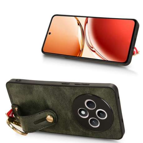 Протиударний чохол Wristband Leather Back для OPPO Reno12 F/12 FS 5G - зелений