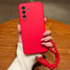 Силіконовий магнітний чохол Escase з ремінцем на Samsung Galaxy A57 5G — червоний