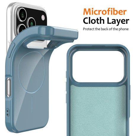 Противоударный чехол Glossy TPU Shockproof MagSafe на iPhone 17 Pro - синий