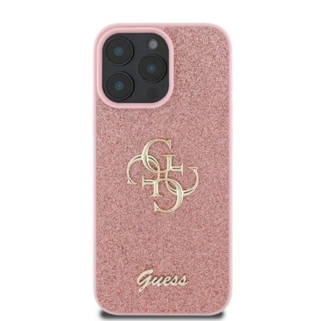 Оригінальний чохол Guess Fixed Glitter Big для iPhone 16 Pro Max - Pink