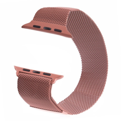 Браслет из нержавеющей стали Milanese Loop Magnetic для Apple Watch Ultra 49mm /45mm /44mm /42mm - розовое золото