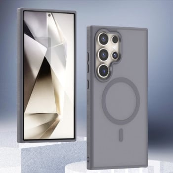 Противоударный чехол Transparent TPU Hybrid PC Magsafe для Samsung Galaxy S25 Ultra 5G - серый