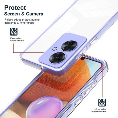 Противоударный чехол Clear Color Frame для OPPO Reno11 F - фиолетовый