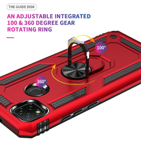Противоударный чехол-подставка 360 Degree Rotating Holder на Xiaomi Redmi 10A/9C - серебристый