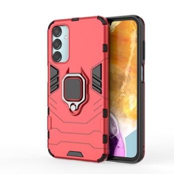 Противоударный чехол Magnetic Ring с подставкой на Samsung Galaxy M15 5G - красный