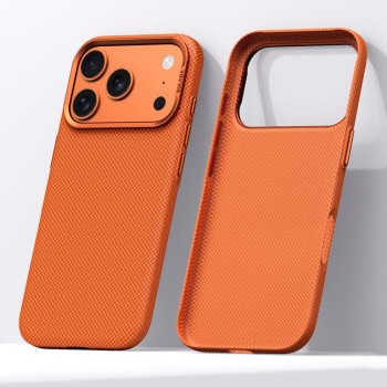 Чехол Sulada Kevlar Grid с мягким покрытием на iPhone 18 Pro Max — оранжевый