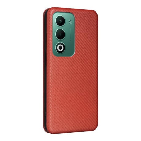 Чохол-книжка Carbon Fiber Texture на OPPO A5 5G/4G Global - коричневий