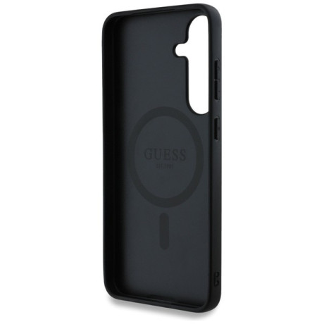 Оригінальний чохол Guess 4G Round Patch Classic Logo MagSafe для Samsung Galaxy S25 Plus - black