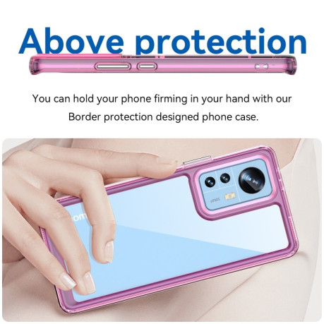 Противоударный чехол Colorful Acrylic Series для Xiaomi 12 Pro  - фиолетовый