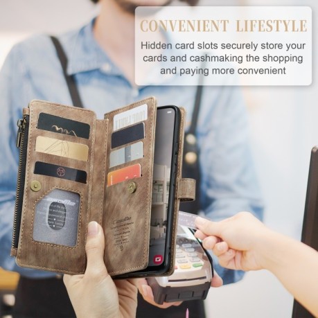 Чохол-гаманець CaseMe-C30 для Samsung Galaxy A34 5G - коричневий