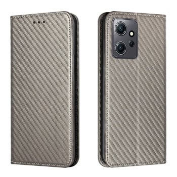 Чехол-книжки Carbon Fiber для Xiaomi Redmi Note 12 4G - серый