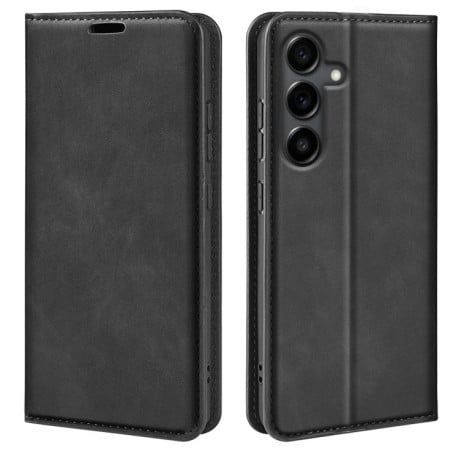 Чохол-книжка в стилі Retro на Samsung Galaxy S25 FE 5G - чорний