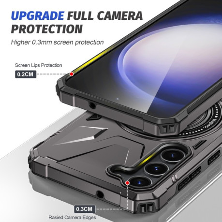 Протиударний чохол HTM MagSafe Magnetic Shockproof with Ring Holder  для Samsung Galaxy S25+ 5G - темно-сірий